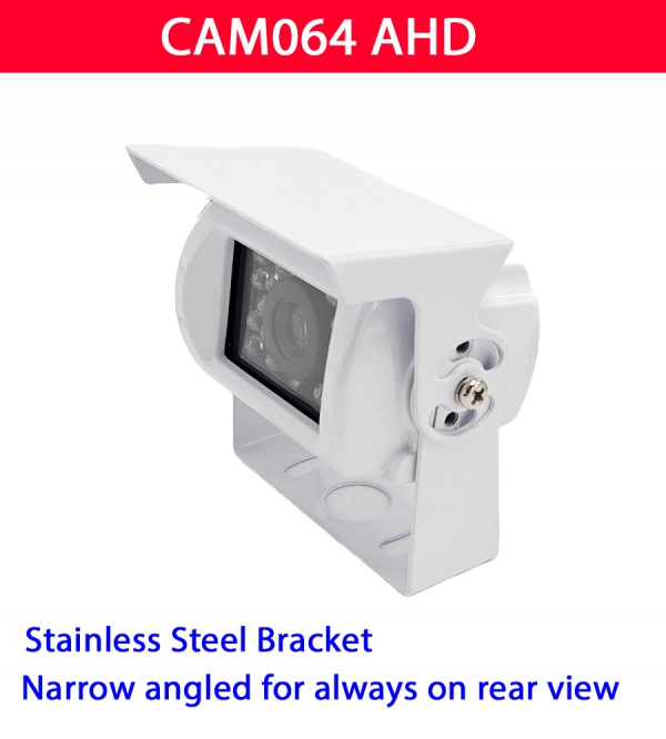 Narrow angled 1080P AHD rear view camera with stainless steel bracket
